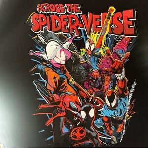MARVEL SPIDERMAN ACROSS THE SPIDERVERSE Black Graphic T-shirt sz Large